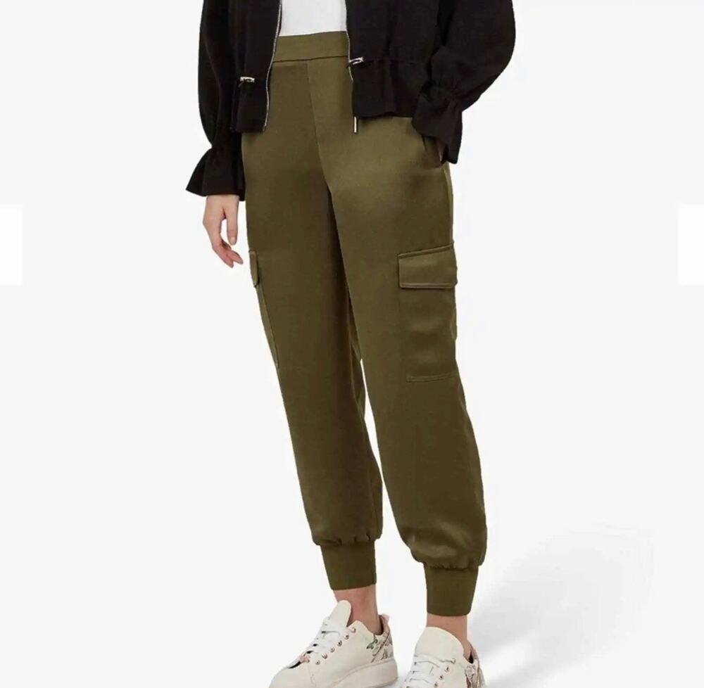 Ted Baker Womens Sulia Cargo Jogger Pants Size 3 US 8 Green Pull On Utility